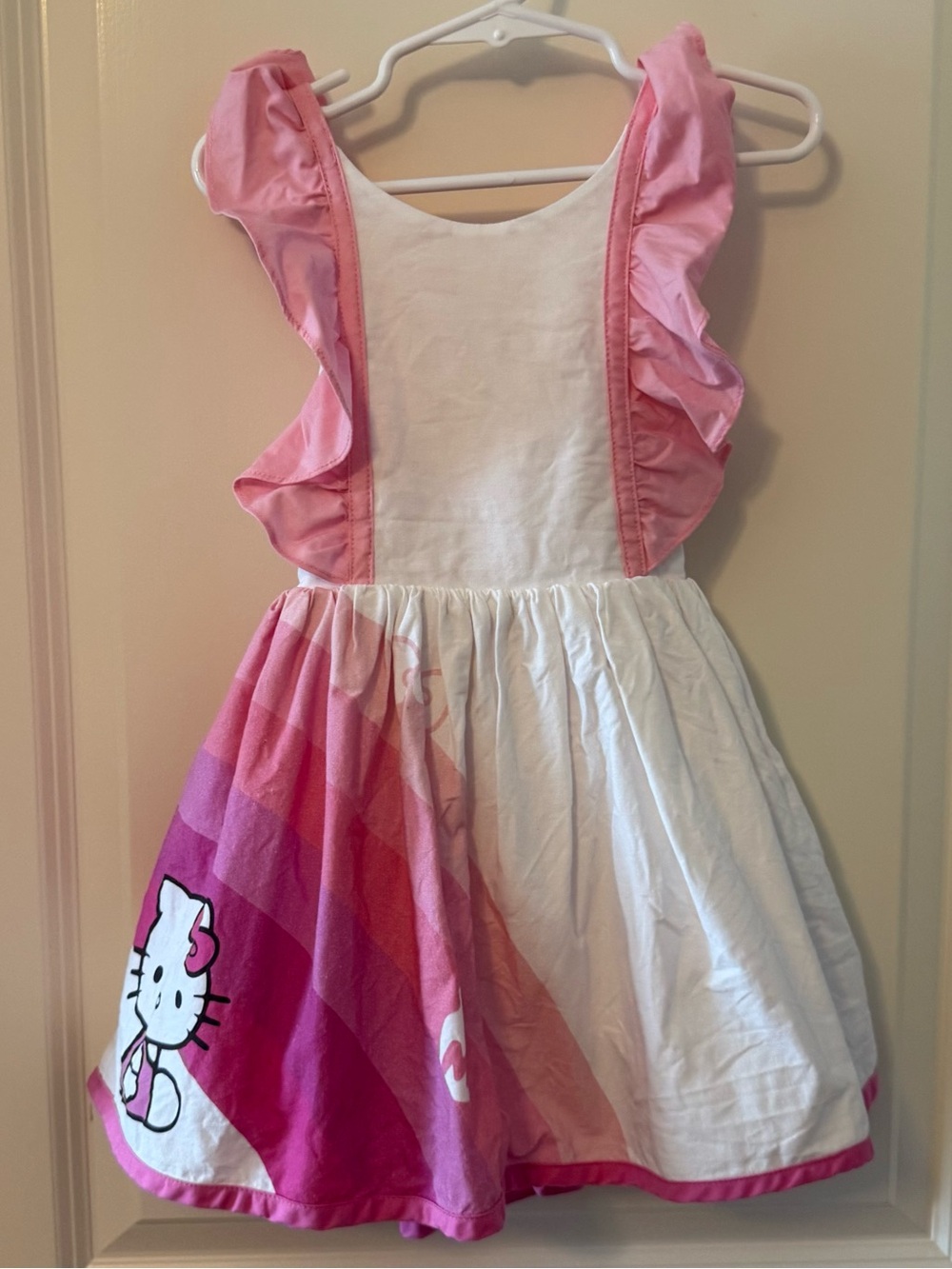 3T Pleiades Hello Kitty Pink & White Ruffle Dress